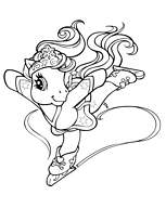 coloriage petit poney reine du patin a glace 